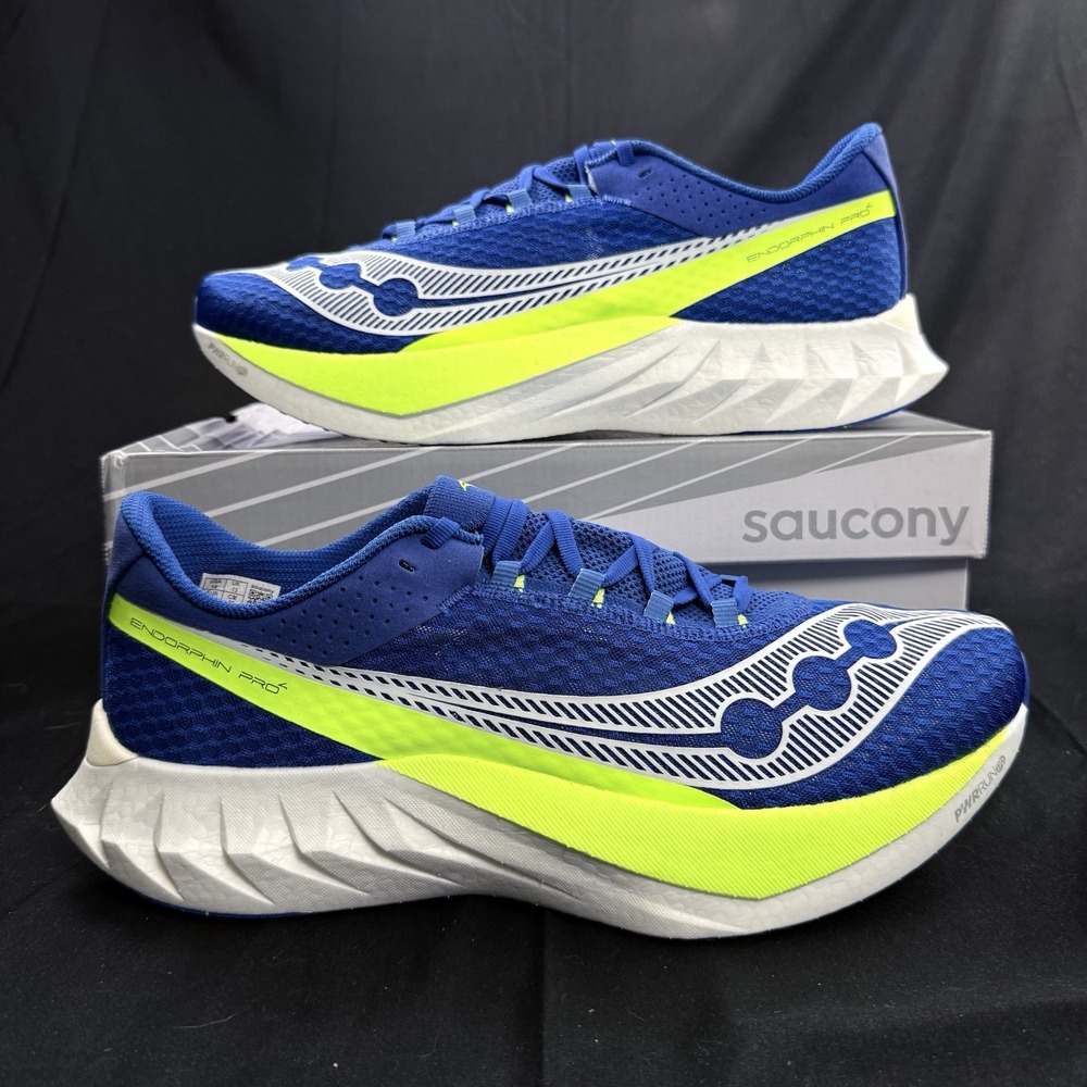 Size 14 Saucony Endorphin Pro 4 Men's Running Shoes Lapis Citron Blue Yellow